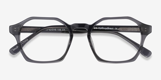 Orchid Gray AcetateEyeglass Frames from EyeBuyDirect, Closed View