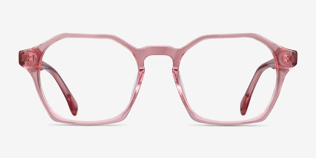 Orchid Clear Pink AcetateEyeglass Frames from EyeBuyDirect, Front View