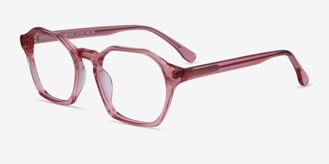 Orchid Clear Pink AcetateEyeglass Frames from EyeBuyDirect, Angle View
