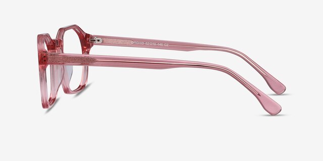 Orchid Clear Pink AcetateEyeglass Frames from EyeBuyDirect, Side View