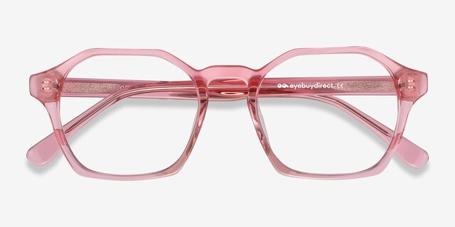 Orchid Clear Pink AcetateEyeglass Frames from EyeBuyDirect, Closed View