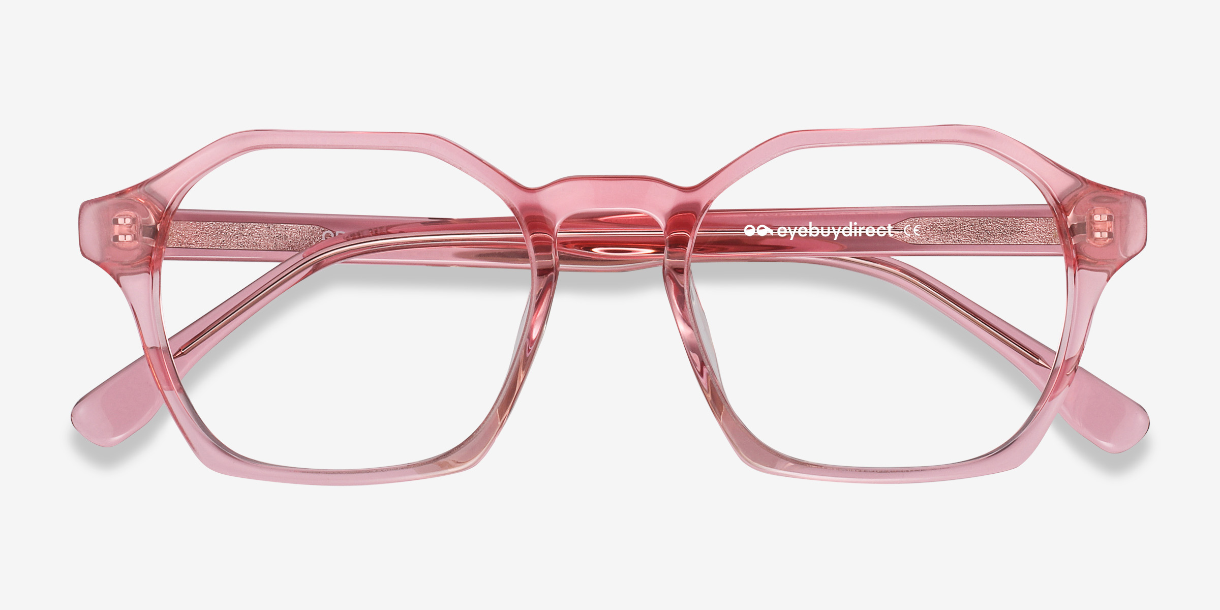 Orchid Geometric Clear Pink Glasses For Women Eyebuydirect 