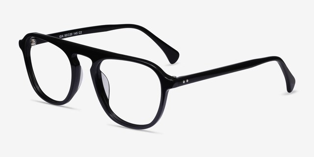 Ida Black AcetateEyeglass Frames from EyeBuyDirect, Angle View