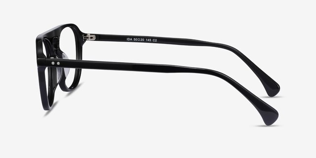 Ida Black AcetateEyeglass Frames from EyeBuyDirect, Side View