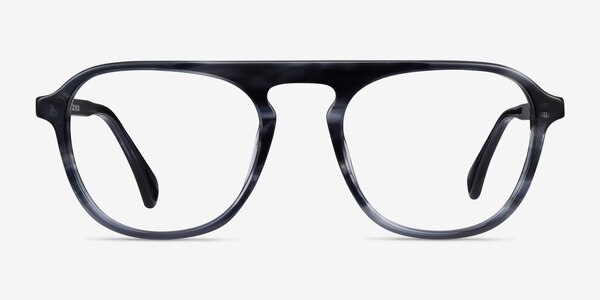 Ida Gray Striped Acetate Eyeglass Frames