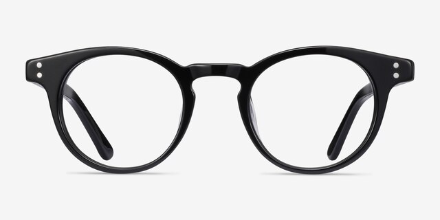 Flora Black AcetateEyeglass Frames from EyeBuyDirect, Front View