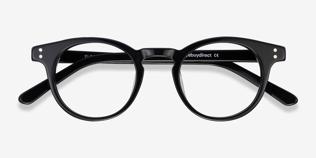 Flora Black AcetateEyeglass Frames from EyeBuyDirect, Closed View