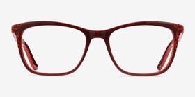 Hedera Burgundy Orange Acétate Montures de lunettes de vue d'EyeBuyDirect, Vue de Face