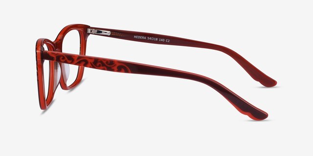 Hedera Burgundy Orange AcetateEyeglass Frames from EyeBuyDirect, Side View