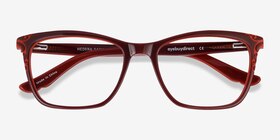Hedera Burgundy Orange Acétate Montures de lunettes de vue d'EyeBuyDirect, Vue Rapprochée