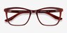 Hedera Burgundy Orange AcetateEyeglass Frames from EyeBuyDirect, Closed View