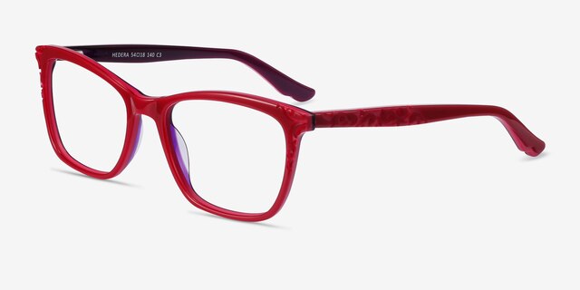 Hedera Raspberry Pink AcetateEyeglass Frames from EyeBuyDirect, Angle View