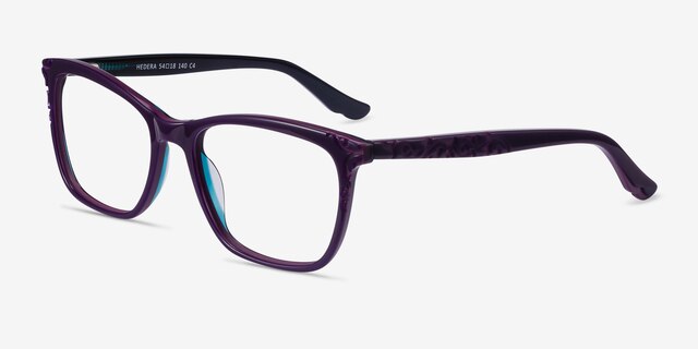 Hedera Purple AcetateEyeglass Frames from EyeBuyDirect, Angle View