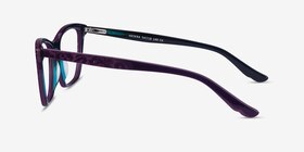 Hedera Violet Acétate Montures de lunettes de vue d'EyeBuyDirect, Vue de Côté