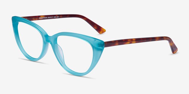Anastasia Turquoise & Tortoise AcetateEyeglass Frames from EyeBuyDirect, Angle View
