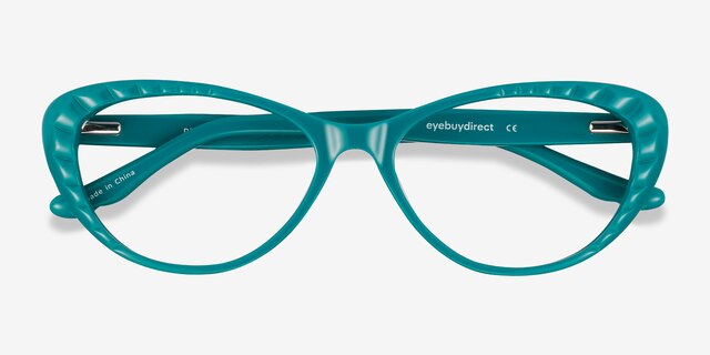 Persona Teal AcetateEyeglass Frames from EyeBuyDirect, Closed View