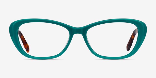Selina Teal & Tortoise AcetateEyeglass Frames from EyeBuyDirect, Front View