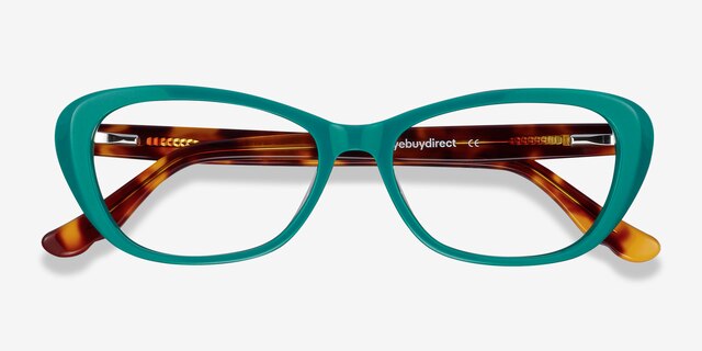 Selina Teal & Tortoise AcetateEyeglass Frames from EyeBuyDirect, Closed View