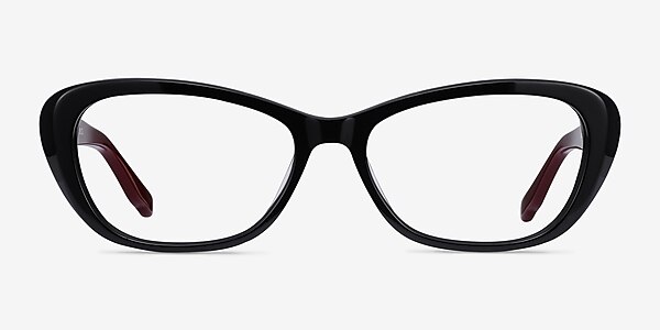 Selina Black & Burgundy Acétate Montures de lunettes de vue
