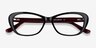 Selina Black & Burgundy AcetateEyeglass Frames from EyeBuyDirect, Closed View
