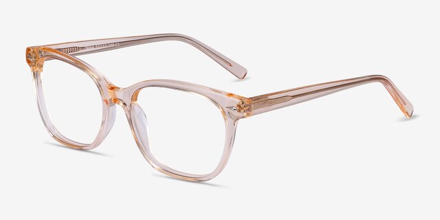 Yana Clear Melon AcetateEyeglass Frames from EyeBuyDirect, Angle View