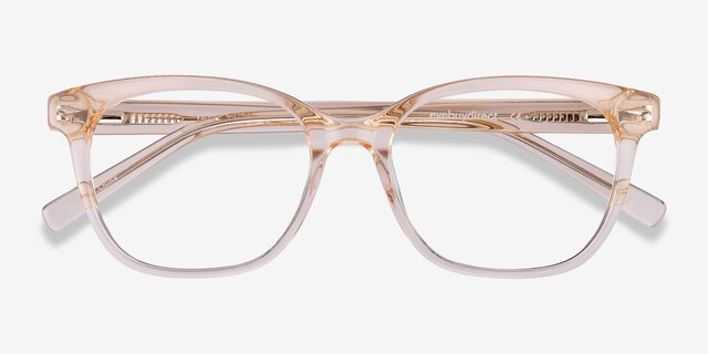 Yana Clear Melon AcetateEyeglass Frames from EyeBuyDirect, Closed View