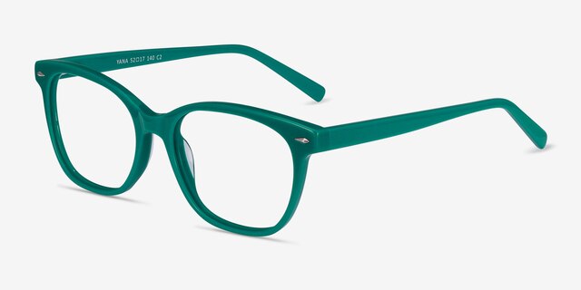 Yana Teal AcetateEyeglass Frames from EyeBuyDirect, Angle View