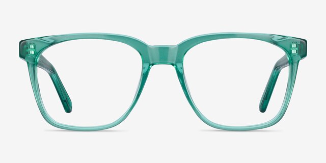 Jamie Emerald Green AcétateMontures de lunettes de vue d'EyeBuyDirect, Vue de Face