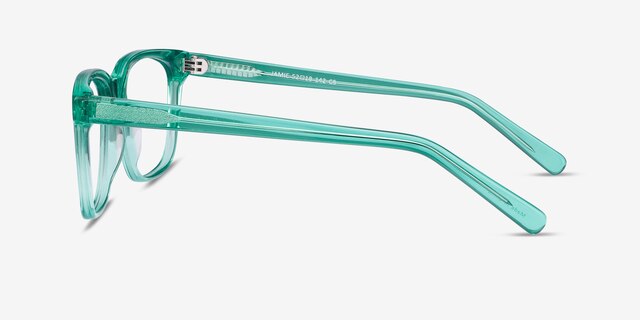 Jamie Emerald Green AcétateMontures de lunettes de vue d'EyeBuyDirect, Vue de Côté