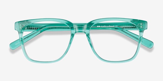 Jamie Emerald Green AcétateMontures de lunettes de vue d'EyeBuyDirect, Vue Rapprochée