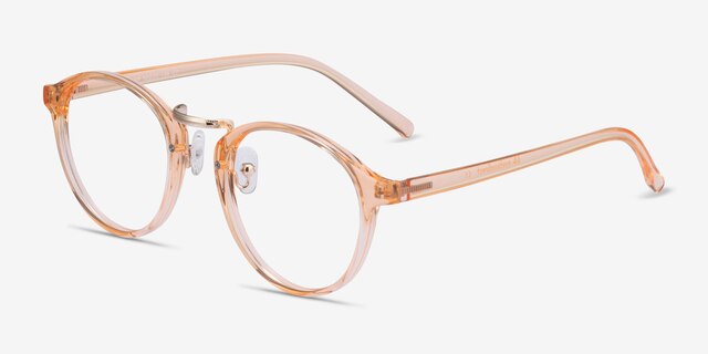 Chillax Clear Melon MetalEyeglass Frames from EyeBuyDirect, Angle View