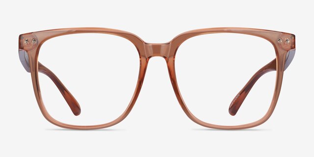 Piano Brown PlasticEyeglass Frames from EyeBuyDirect, Front View