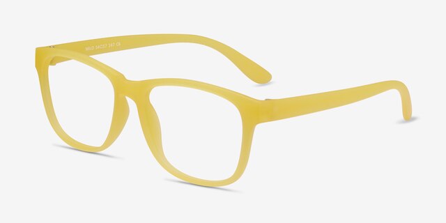 Milo Yellow PlasticEyeglass Frames from EyeBuyDirect, Angle View