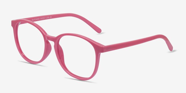 Dutchess Neon Pink PlasticEyeglass Frames from EyeBuyDirect, Angle View