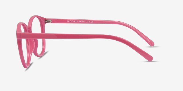 Dutchess Neon Pink PlasticEyeglass Frames from EyeBuyDirect, Side View