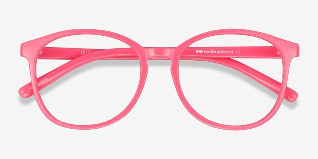 Dutchess Neon Pink PlasticEyeglass Frames from EyeBuyDirect, Closed View