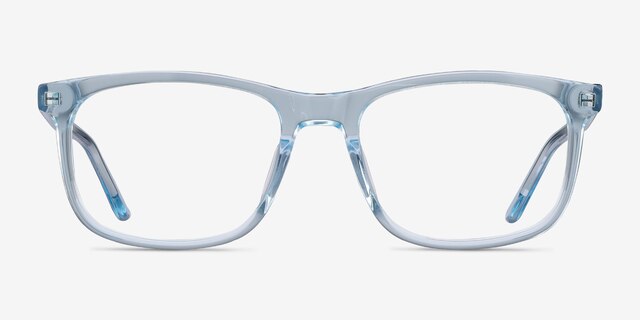 Ballast Clear Blue AcetateEyeglass Frames from EyeBuyDirect, Front View