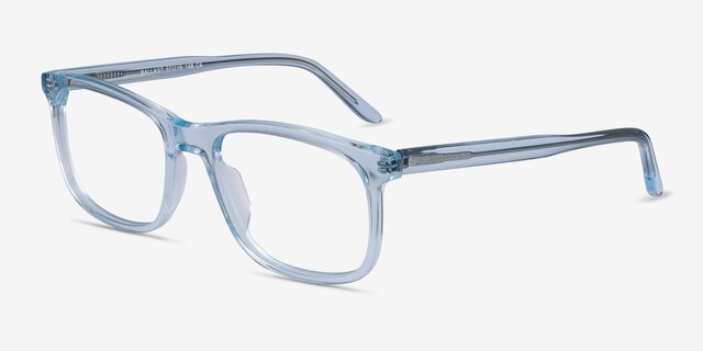 Ballast Clear Blue AcetateEyeglass Frames from EyeBuyDirect, Angle View