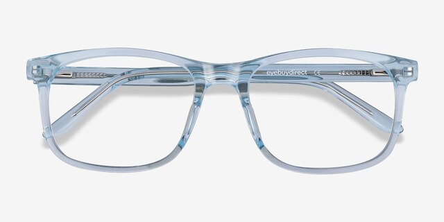 Ballast Clear Blue AcetateEyeglass Frames from EyeBuyDirect, Closed View