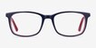 July Navy & Red AcetateEyeglass Frames from EyeBuyDirect, Front View