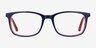 July Navy & Red AcetateEyeglass Frames from EyeBuyDirect, Front View