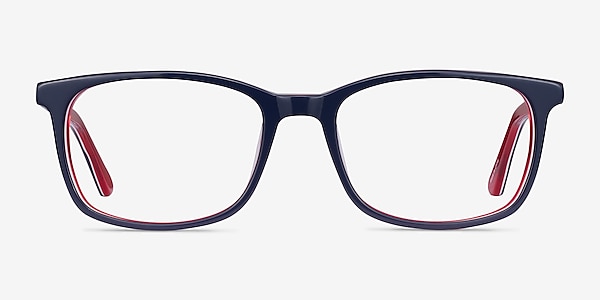 July Navy & Red Acétate Montures de lunettes de vue
