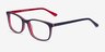July Navy & Red AcetateEyeglass Frames from EyeBuyDirect, Angle View
