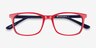July Red & Navy AcetateEyeglass Frames from EyeBuyDirect, Closed View