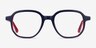 States Navy & Red AcetateEyeglass Frames from EyeBuyDirect, Front View