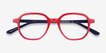 States Red & Navy AcetateEyeglass Frames from EyeBuyDirect, Closed View