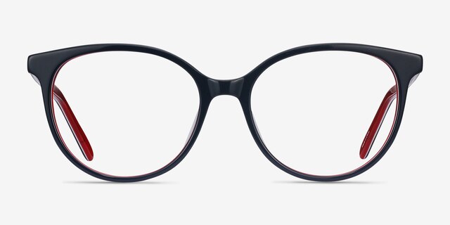 Patriot Navy & Red AcetateEyeglass Frames from EyeBuyDirect, Front View
