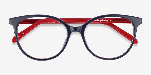 Patriot Navy & Red AcetateEyeglass Frames from EyeBuyDirect, Closed View