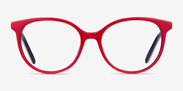 Patriot Red & Navy AcetateEyeglass Frames from EyeBuyDirect, Front View