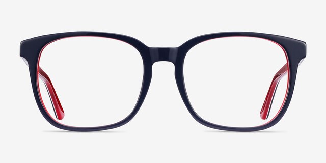 Firework Navy & Red AcetateEyeglass Frames from EyeBuyDirect, Front View